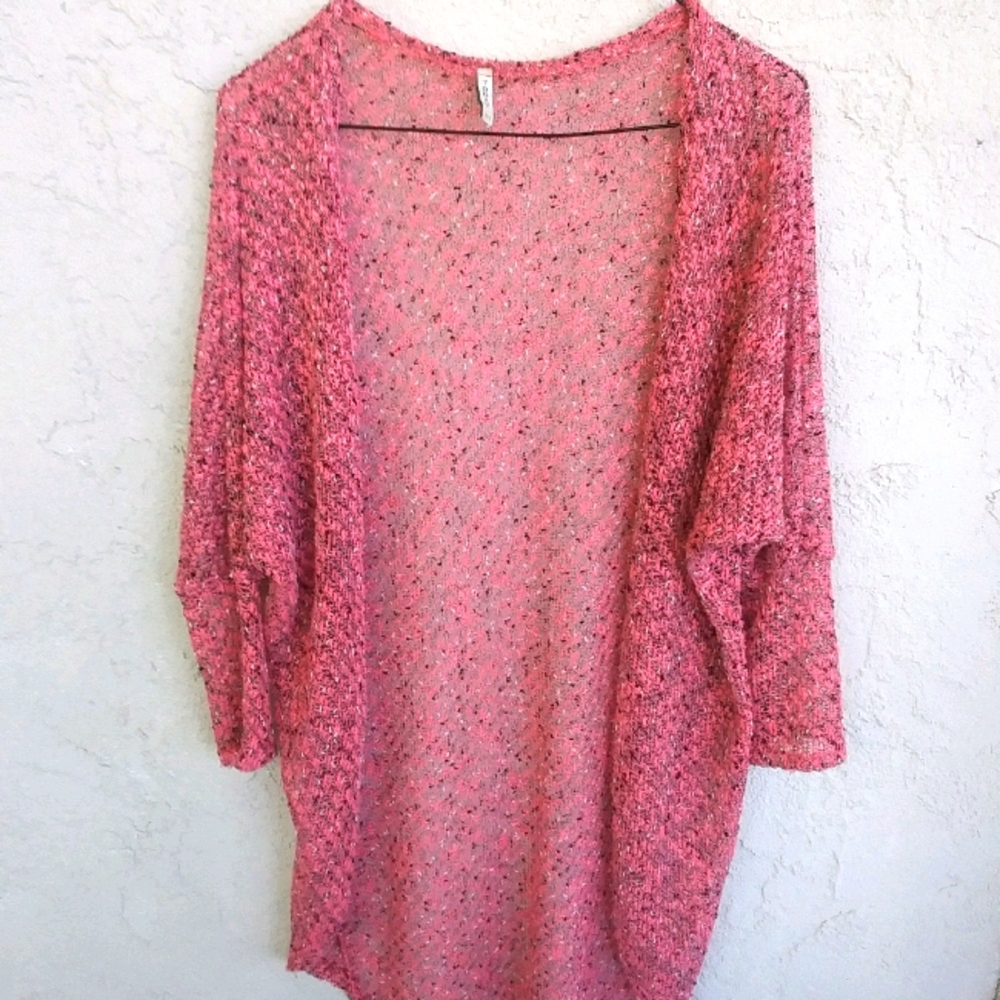 3 /$15 Lovely Tunic by Today XS pink see through light cardigan
